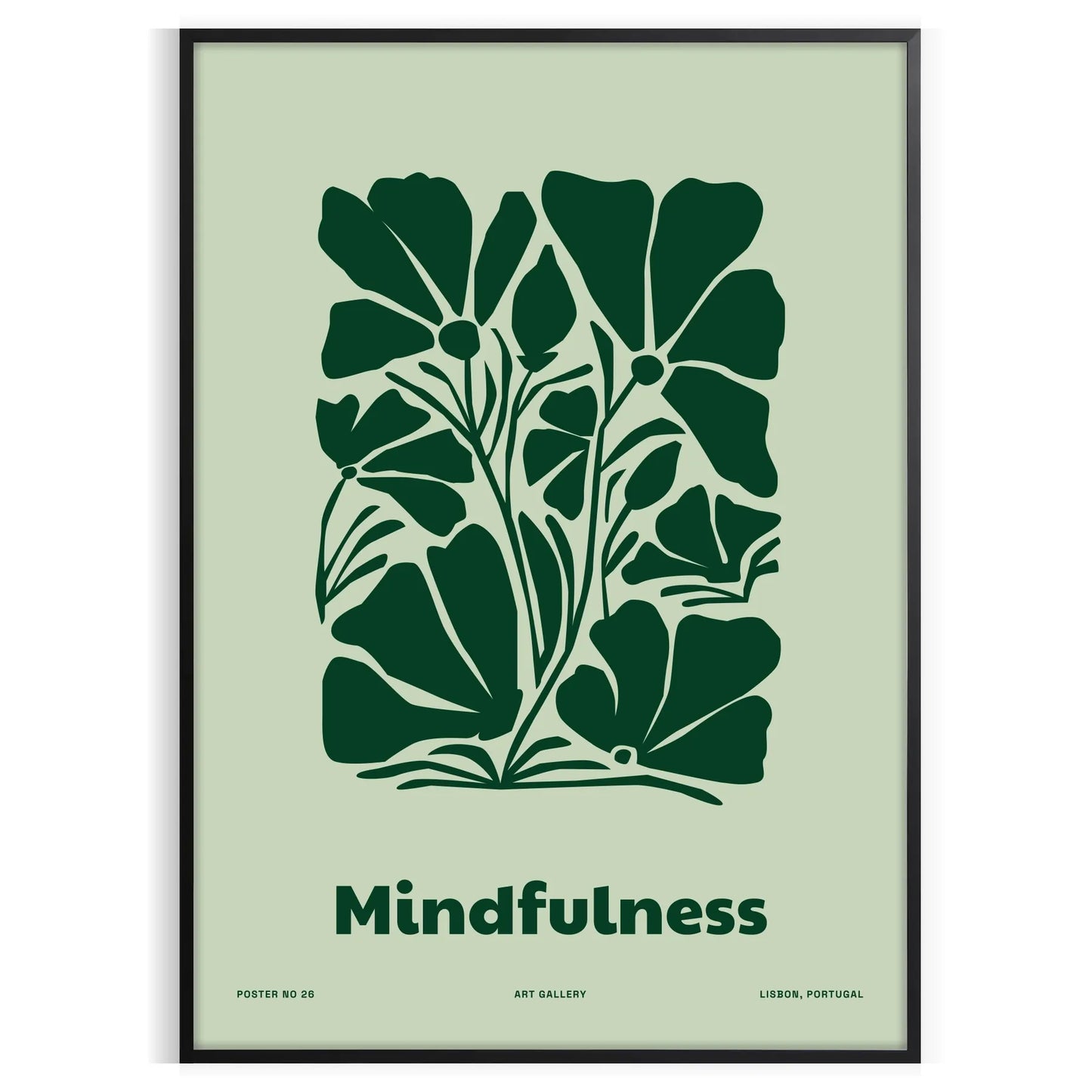 space mindfulness yoga poster serene green gray hues captivating wall art perfect artwork thoughtful gift enthusiasts décor lovers print today