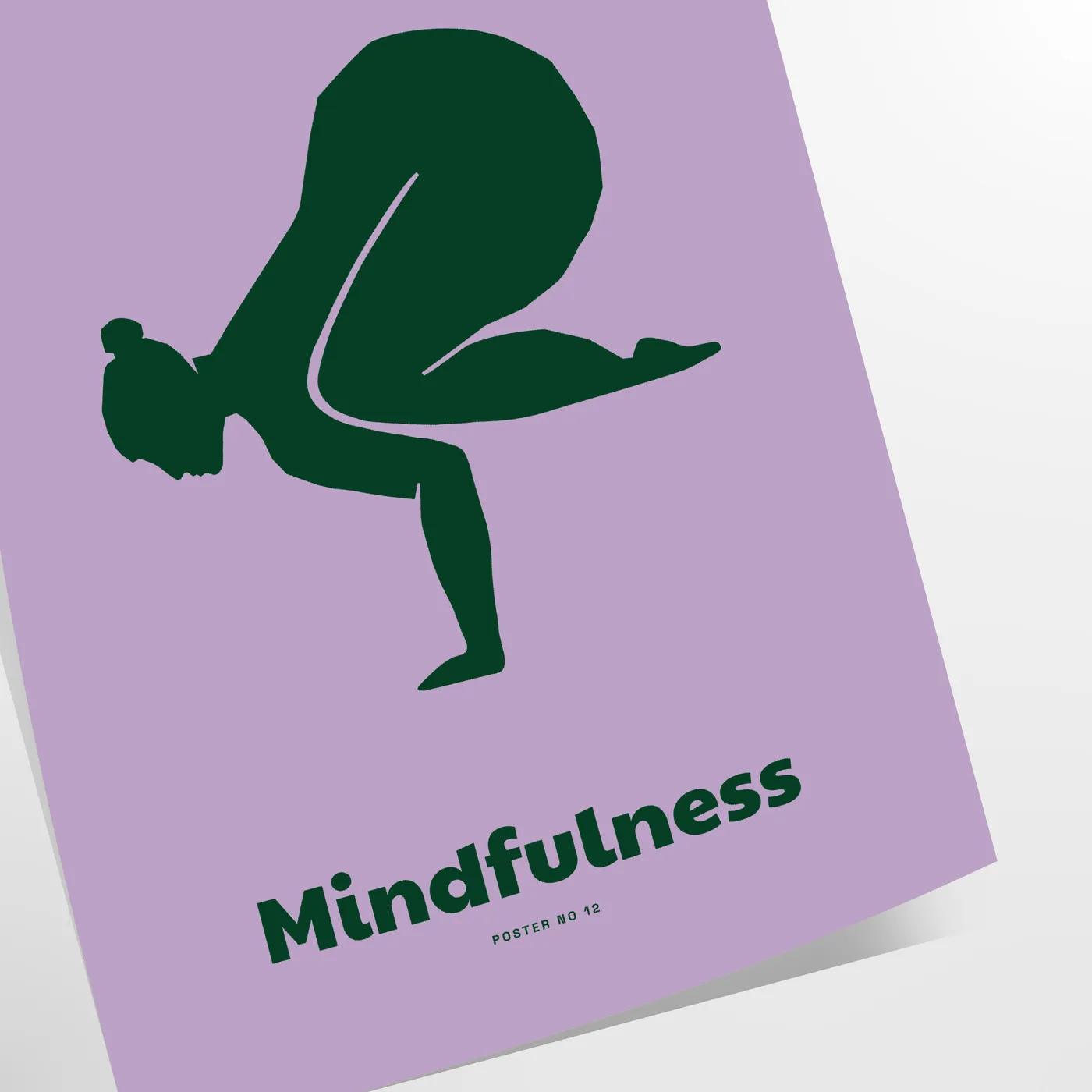 tranquility Mindfulness Yoga Poster green blue hues wall art thoughtful gift artwork peace balance space print preferred style framed unmounted