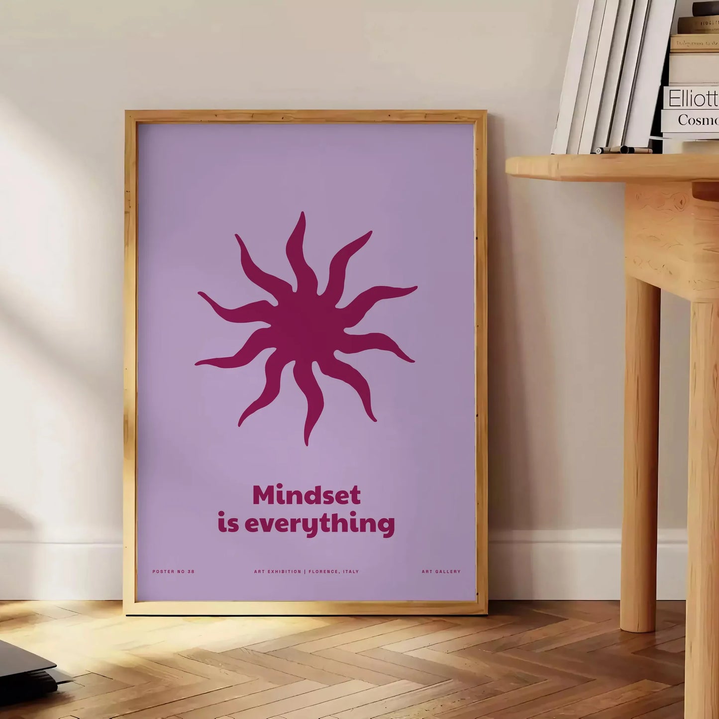 space Mindset Everything yoga art poster serene blue purple hues inspiring wall perfect gift room artwork print style