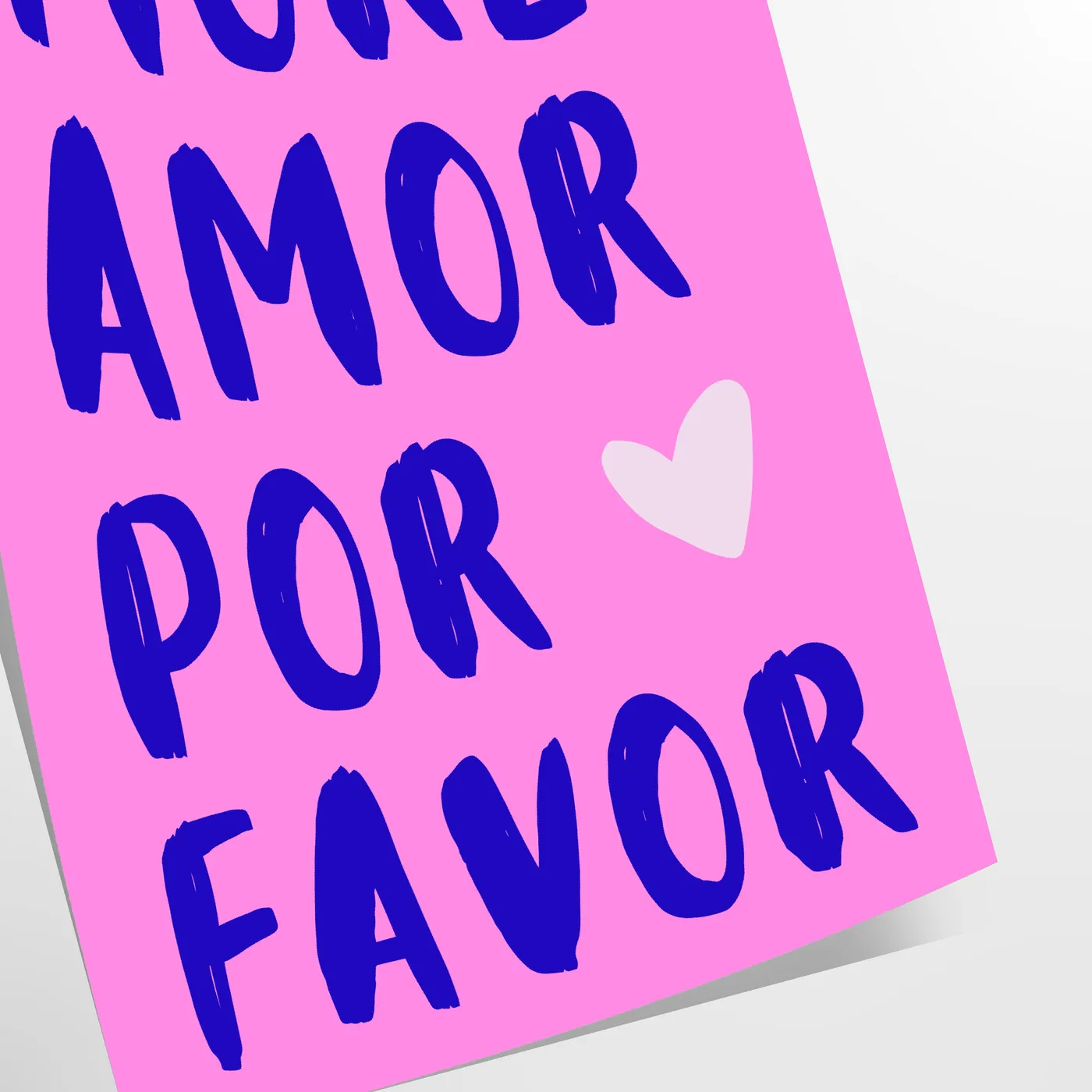 space Más Amor Por Favor motivational poster inspiring wall art piece blue purple tones thoughtful gift print various sizes A4 cm A0 room ambiance today