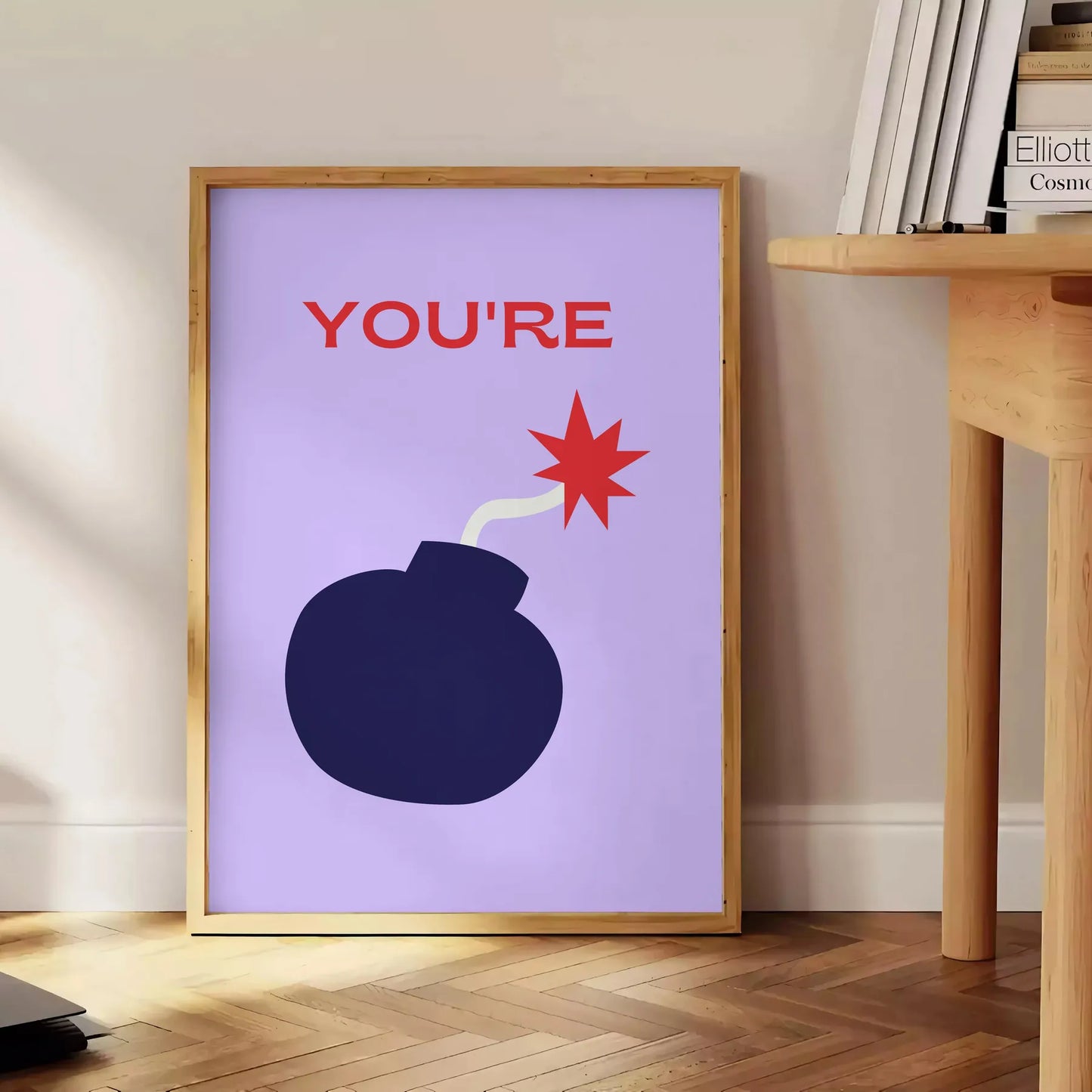 space motivational poster vibrant orange blue tones inspirational wall art thoughtful gift print splash positivity creativity room unframed styles