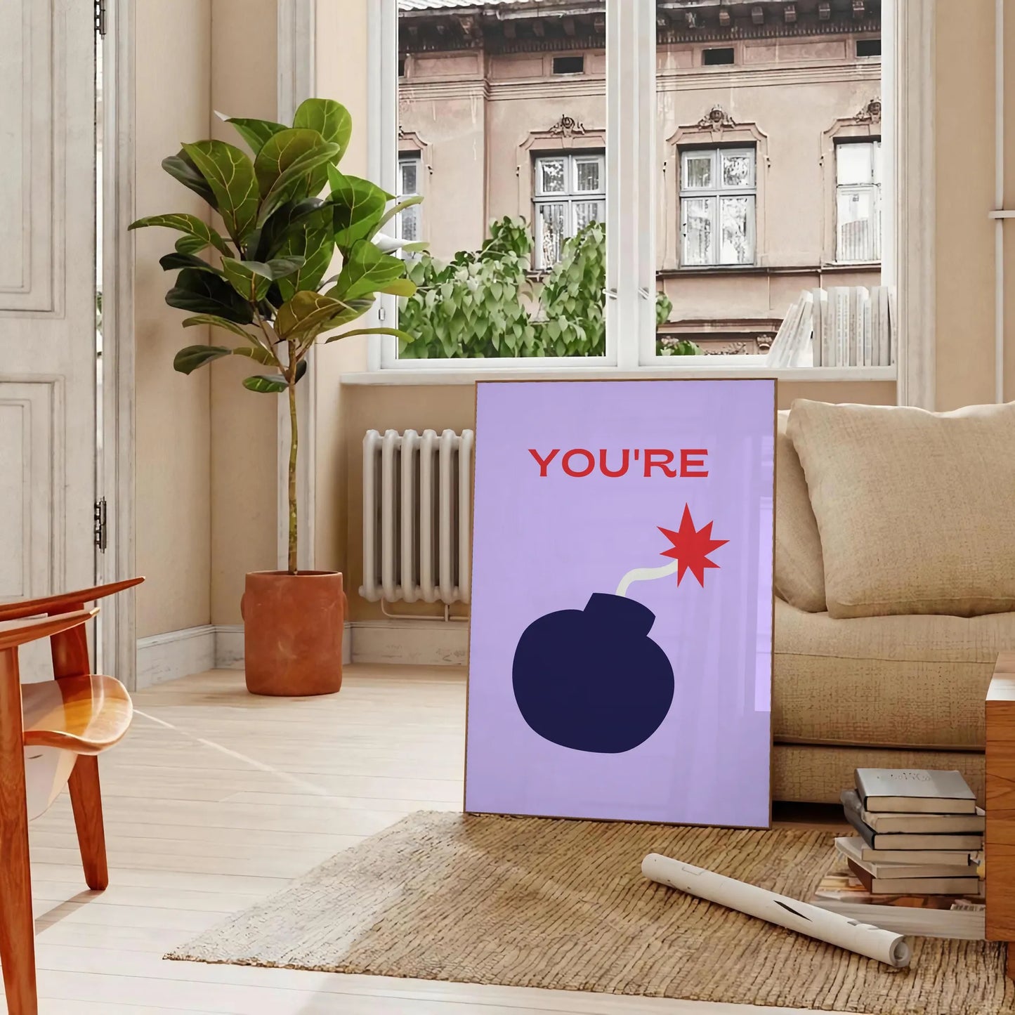 space motivational poster vibrant orange blue tones inspirational wall art thoughtful gift print splash positivity creativity room unframed styles