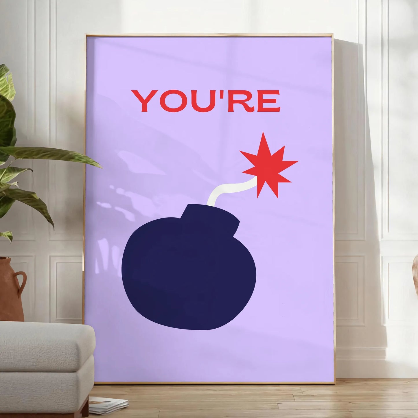space motivational poster vibrant orange blue tones inspirational wall art thoughtful gift print splash positivity creativity room unframed styles
