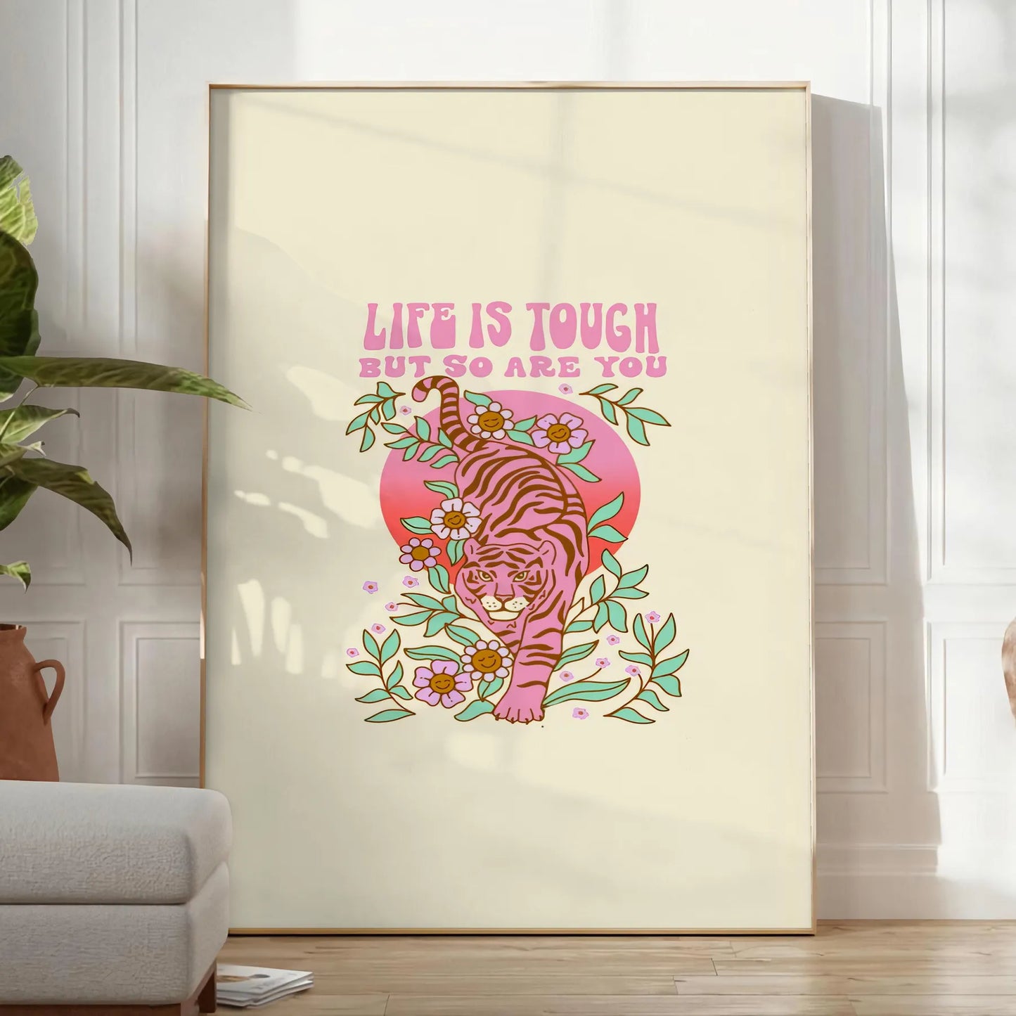 space motivational poster vibrant green orange hues positivity energy wall art office home piece exceptional gift unframed options