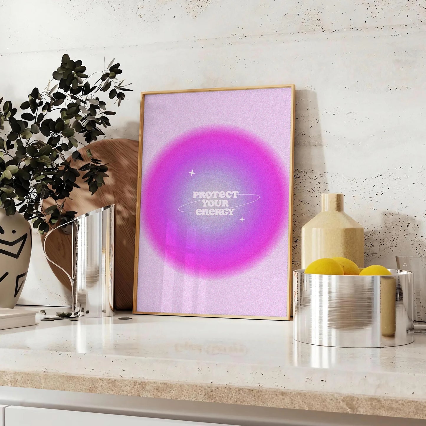 space motivational poster blue purple hues inspiring wall art perfect touch positivity room print gift decor sizes A4 cm A0