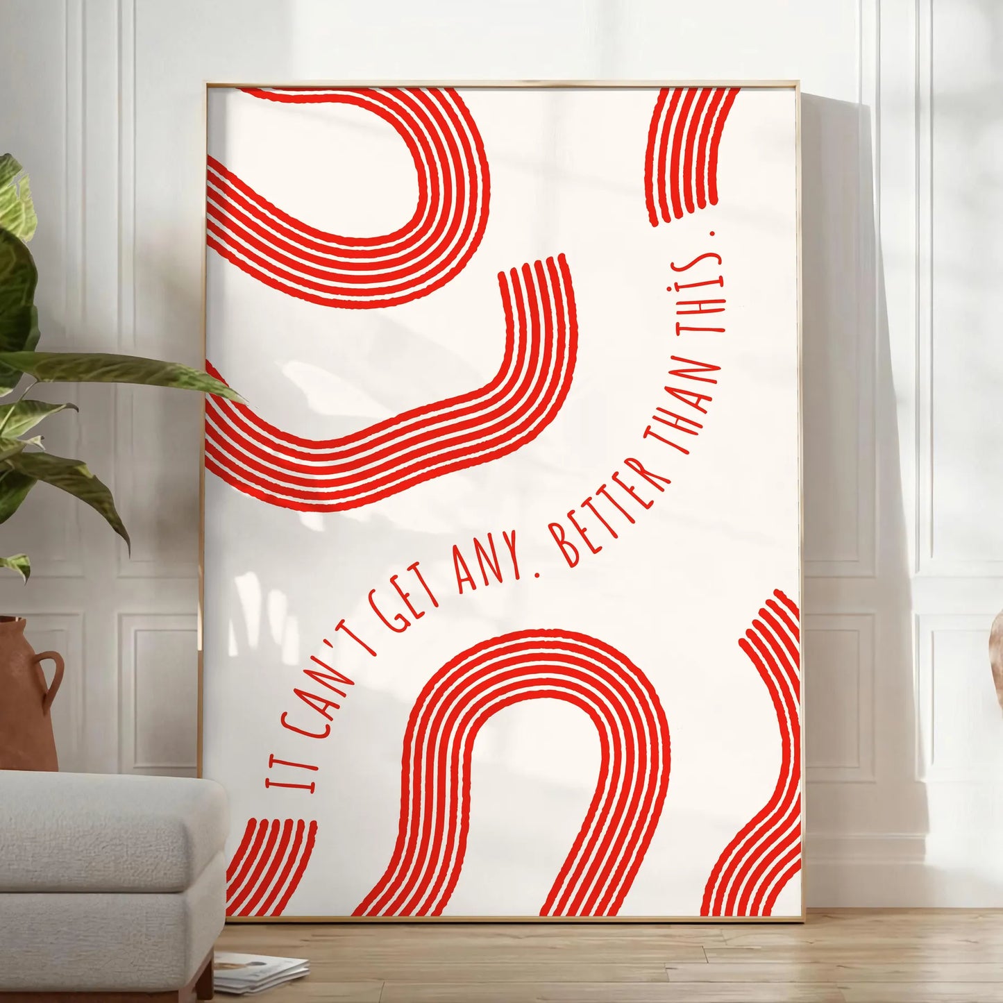 space motivational red white poster wall art stunning print room gift ones ambition positivity unframed version eye artwork