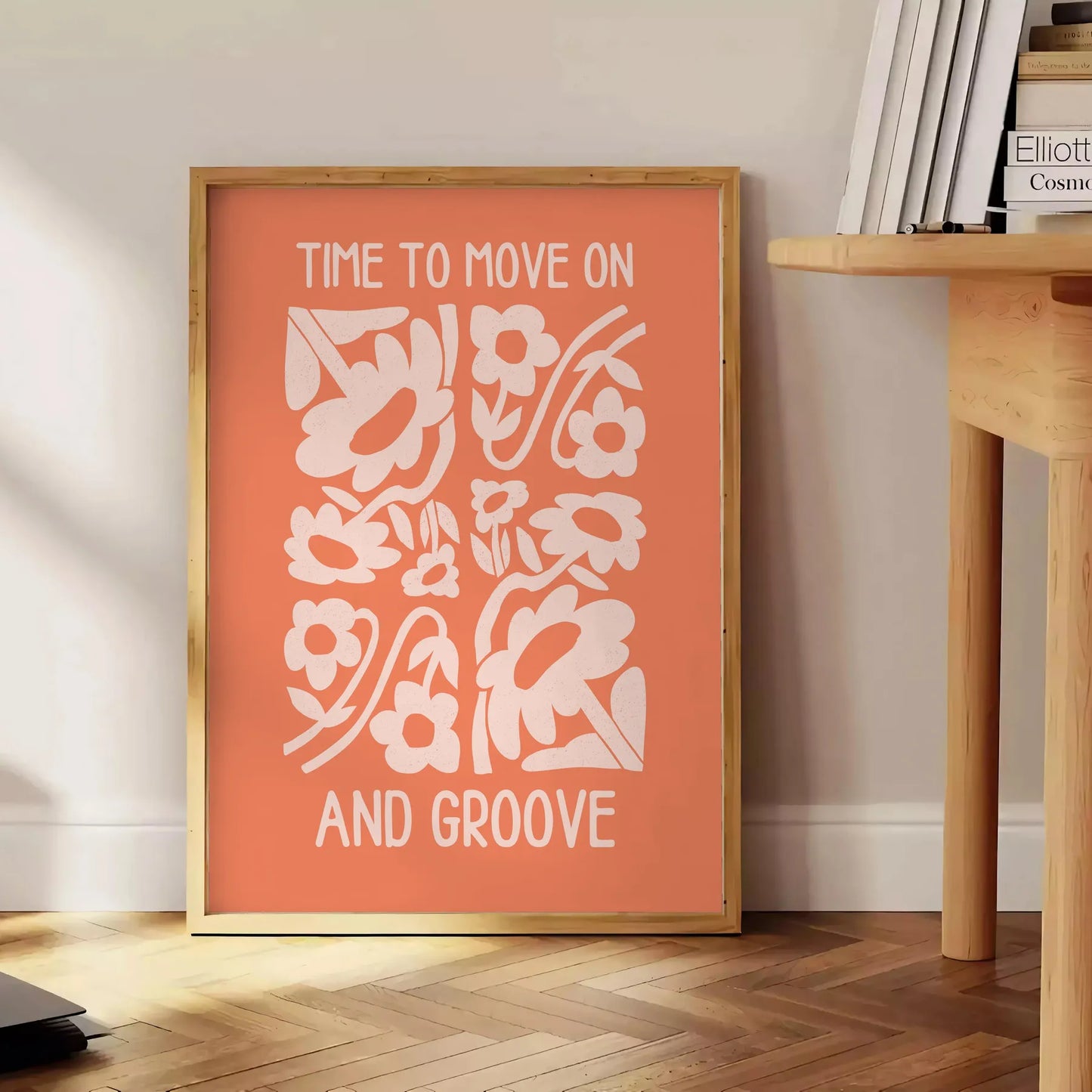space motivational poster vibrant orange warm brown tones daily success wall art piece thoughtful gift motivation sizes A4 cm A0