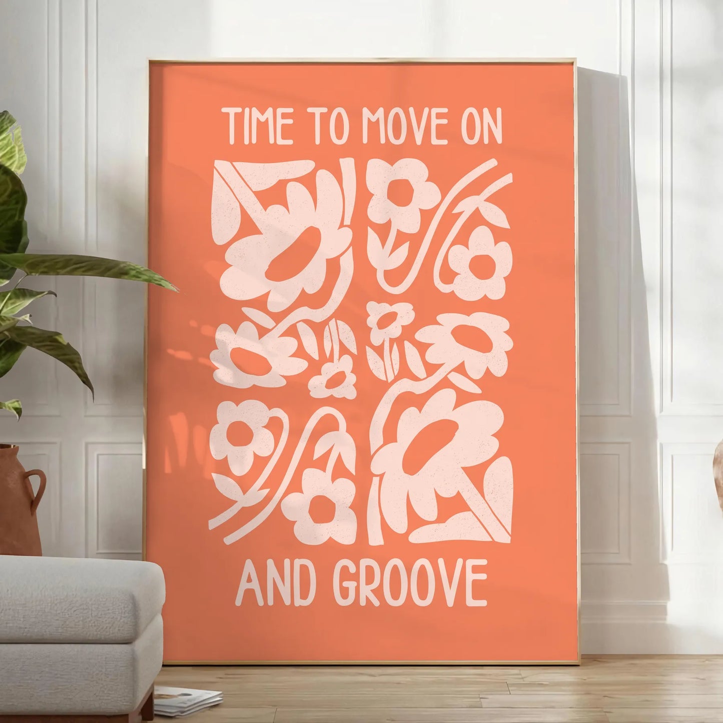 space motivational poster vibrant orange warm brown tones daily success wall art piece thoughtful gift motivation sizes A4 cm A0