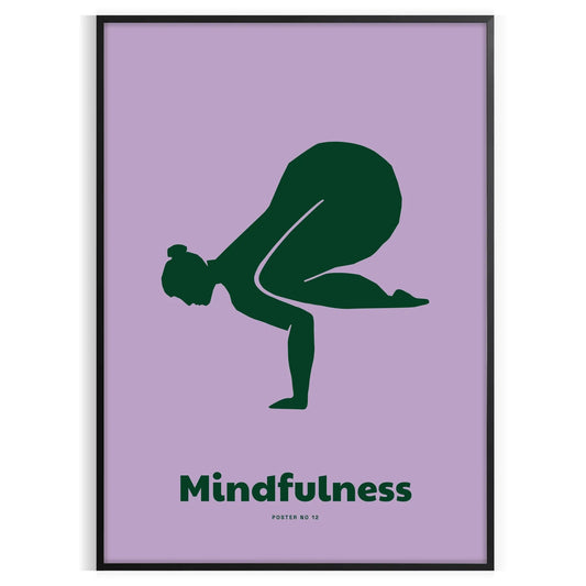 tranquility Mindfulness Yoga Poster green blue hues wall art thoughtful gift artwork peace balance space print preferred style framed unmounted