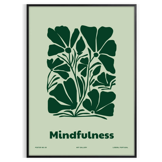 space mindfulness yoga poster serene green gray hues captivating wall art perfect artwork thoughtful gift enthusiasts décor lovers print today