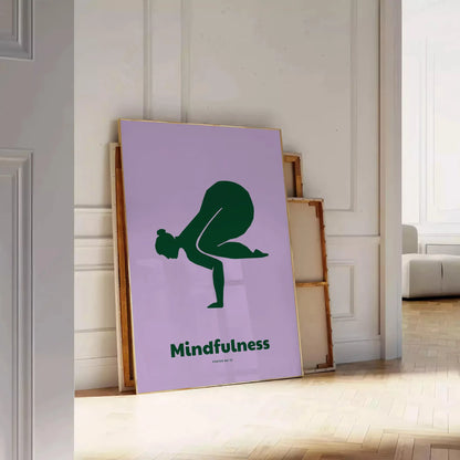 tranquility Mindfulness Yoga Poster green blue hues wall art thoughtful gift artwork peace balance space print preferred style framed unmounted