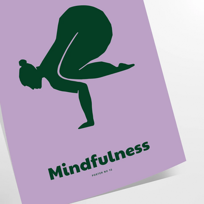 tranquility Mindfulness Yoga Poster green blue hues wall art thoughtful gift artwork peace balance space print preferred style framed unmounted