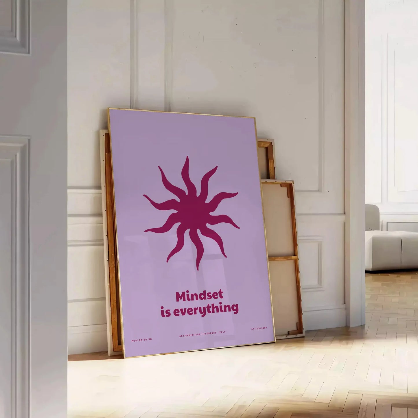 space Mindset Everything yoga art poster serene blue purple hues inspiring wall perfect gift room artwork print style