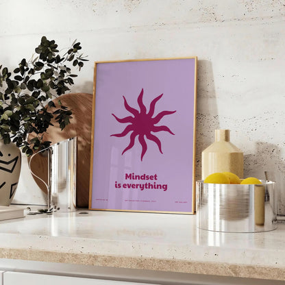 space Mindset Everything yoga art poster serene blue purple hues inspiring wall perfect gift room artwork print style