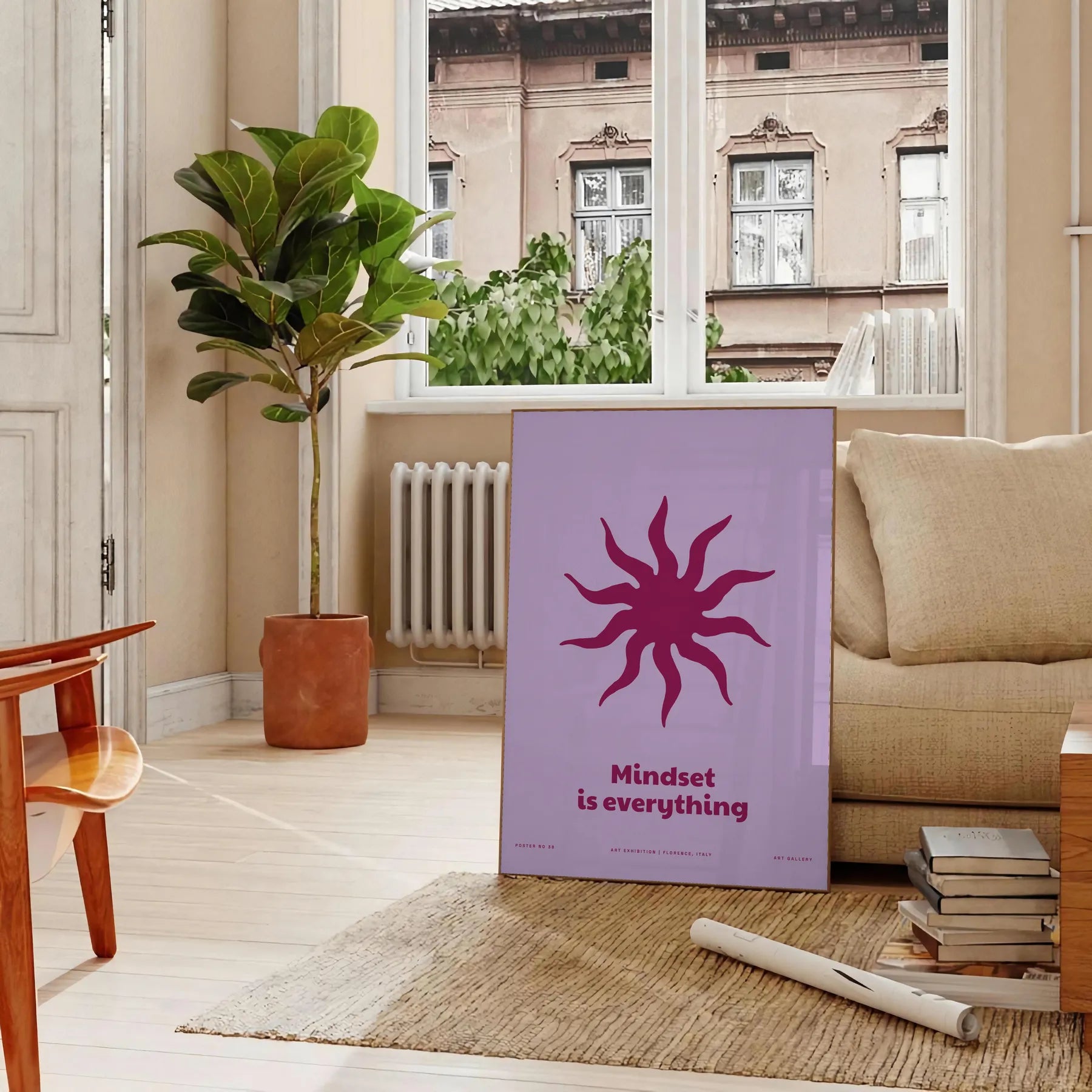 space Mindset Everything yoga art poster serene blue purple hues inspiring wall perfect gift room artwork print style