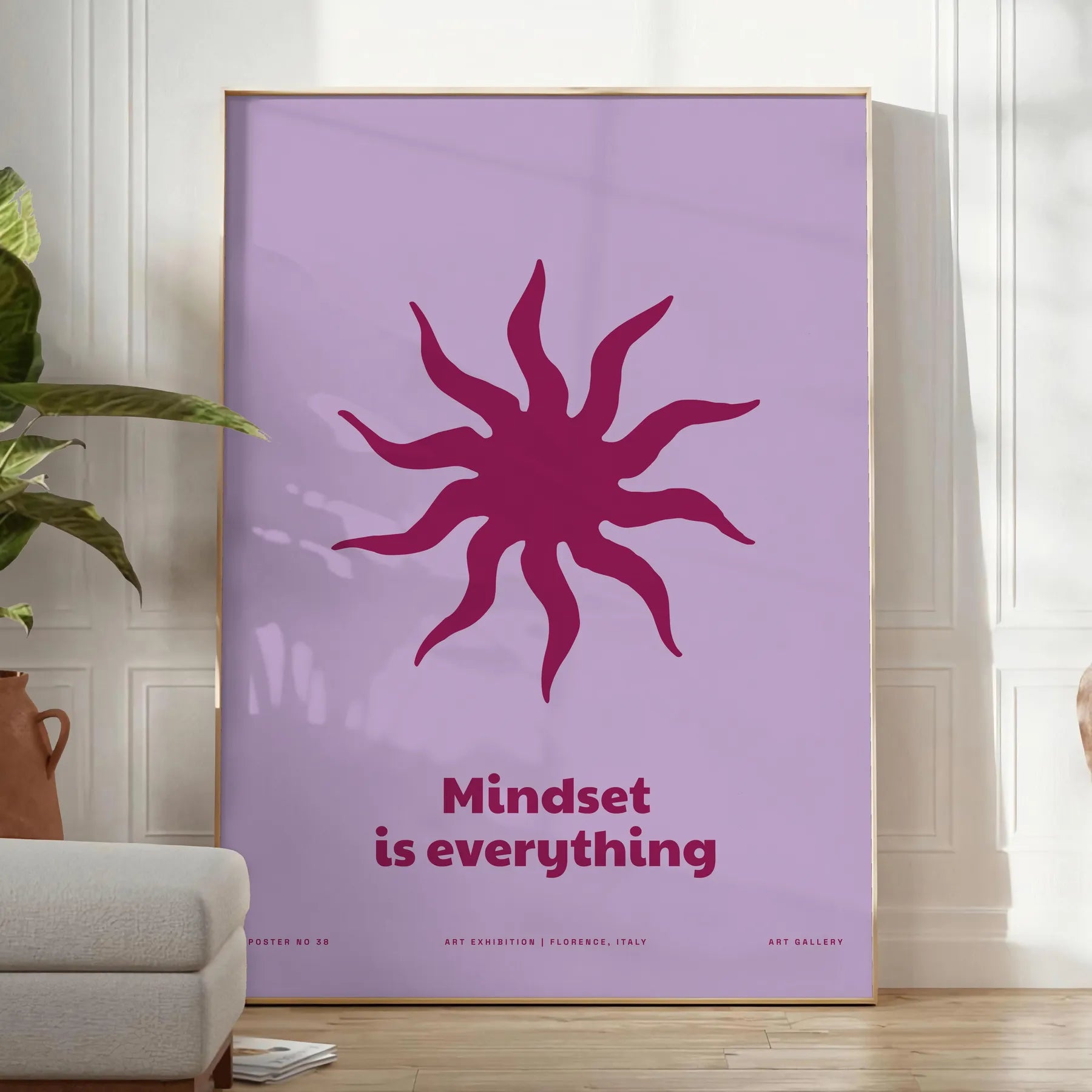 space Mindset Everything yoga art poster serene blue purple hues inspiring wall perfect gift room artwork print style