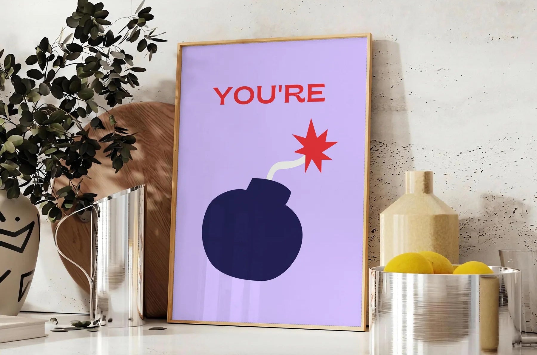 space motivational poster vibrant orange blue tones inspirational wall art thoughtful gift print splash positivity creativity room unframed styles