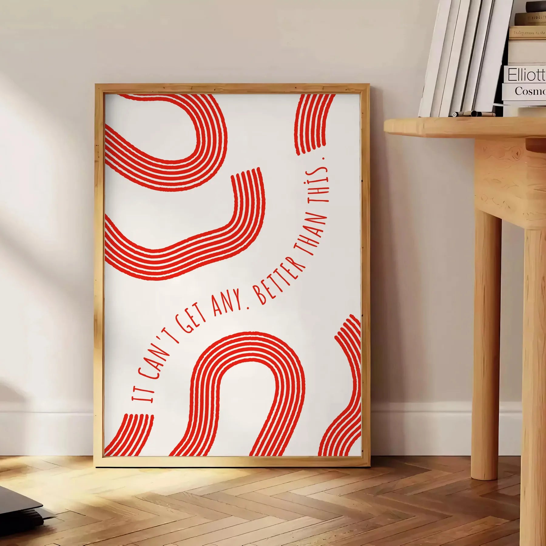 space motivational red white poster wall art stunning print room gift ones ambition positivity unframed version eye artwork